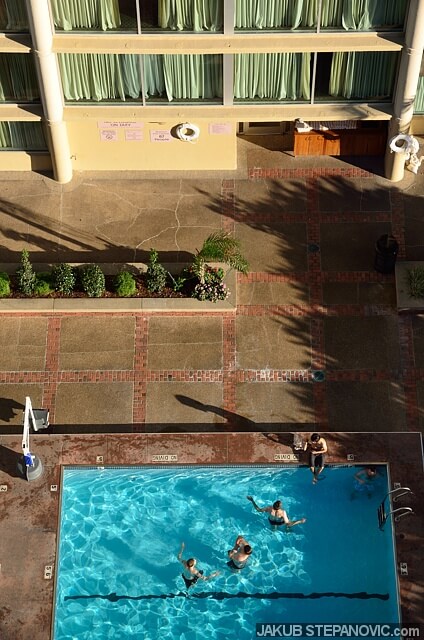 A swimming pool just outside a hotel. Sweet, but you don't have to travel a globe to experience this, do you?