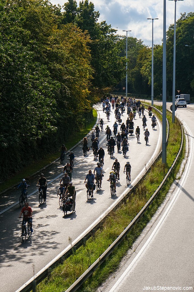 Heavy bike traffic. 